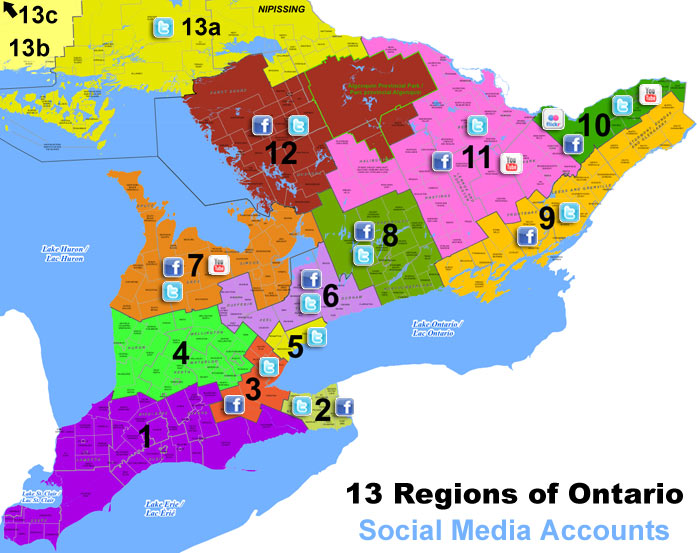 13 Tourism Regions of Ontario, who's using Social Media?