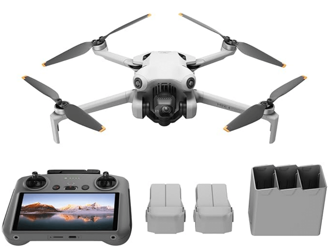 DJI Mini 4 Pro Fly More Combo with DJI RC 2 (Screen Remote Controller), Folding Mini-Drone with 4K HDR Video