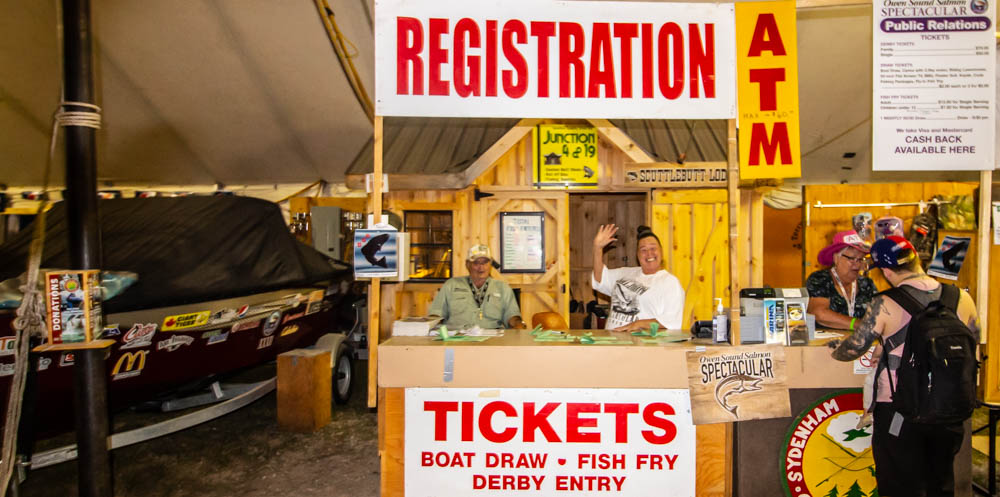 The registration and ticket booth at the Sydenham Sportsmen's derby